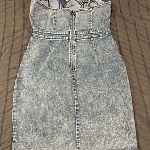 Denim strapless dress